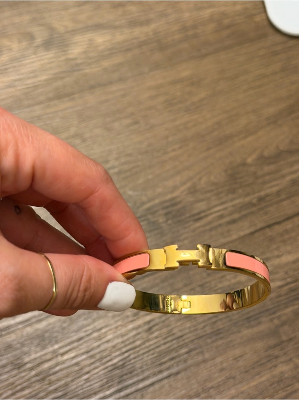 Hermes Gold and peachy Pink Bracelet